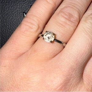 Silver Ring with Glass Gemstone